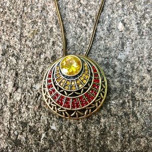 Multi-Color Crystal Rising Sun Pendant/Pen